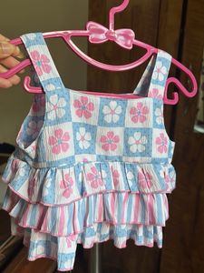 Cute Floral Ruffled Top and shorts