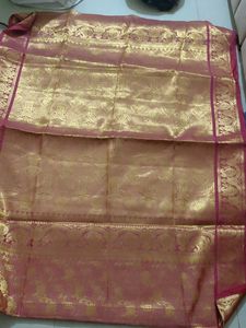Elegant Pink & Gold Silk Saree