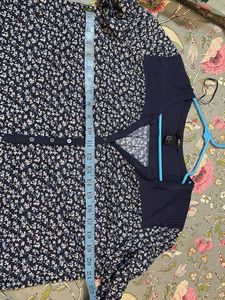 Floral Print Button-Up Tunic Top