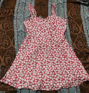 Red Daisy Print Mini Dress