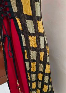 Unique Red &amp; Patterned long kurti