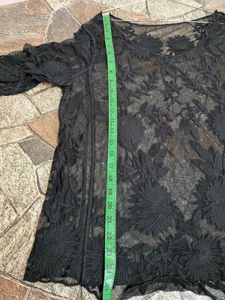 Sheer Black Floral Lace Top