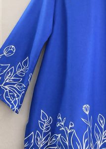 Elegant Blue Kurta Set with Floral Embroidery