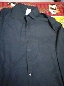 New Men's Black Long Sleeve Shirt