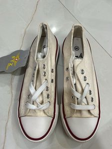 Cream Canvas Sneakers