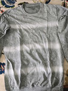 Grey Tie-Dye Pullover Sweatshirt