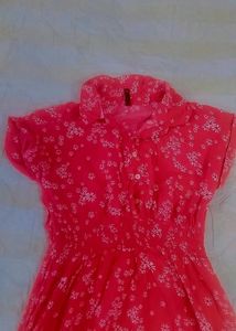 Charming Red Floral Midi Dress