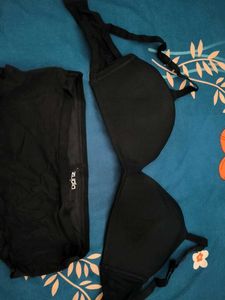 Padded Black Bra and Panty Set