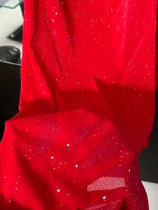 Red ruffle dress