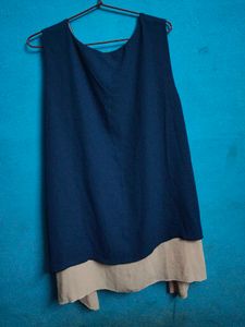 Chic Layered Blue Tunic Top