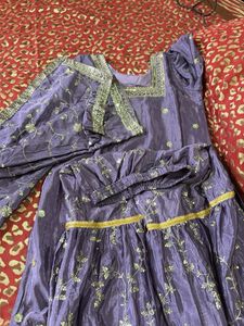 Beautiful Purple Embroidered Kurta Set