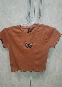 Cute Butterfly Cropped Top