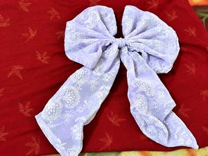 Lavender Embroidered Bow Hair Clip