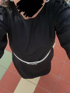 Chic Black Dress with Cloth Belt