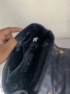 Vintage 2000s SISLEY Quilted Black Chain Flap Bag
