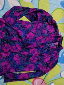 Vibrant Floral Print Long Sleeve Top