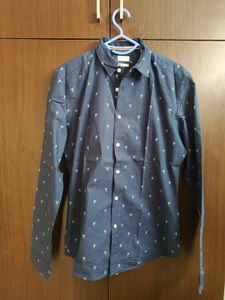 ESPIRIT Men's Blue Printed Casual Shirt