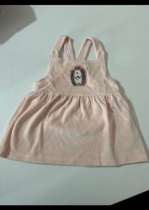 Cute Baby Girl's Pink Dress with Hedgehog