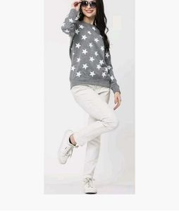 Grey Star Print Sweatshirt