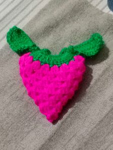 Crocheted Strawberry Charm