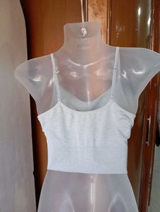 Grey Ribbed Sports Bra