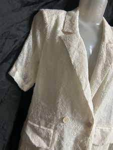 Women's Textured Cream Blazer