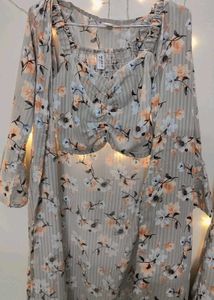 Floral Print Crop Top Palazzo Set