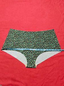 Green with Black &amp; Tan Leopard Print Panty