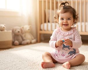 Adorable Baby Girl's Pink Zebra Dress