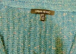 V-Neck Blue Knit Sweater