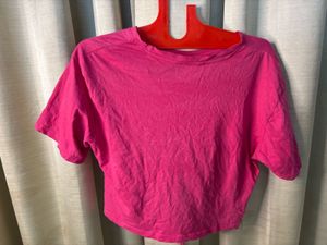 Vibrant Pink Tie-Front Crop Top