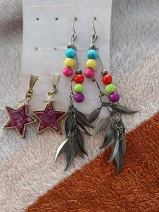 Star Earrings &amp; Beaded Set