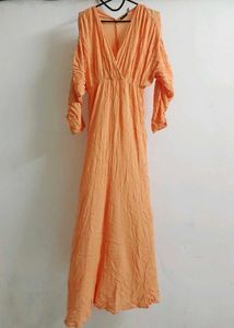 Asos V-Neck Wrap Orange Maxi Dress