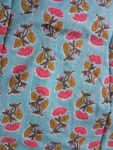 Light Blue Floral Print  short Kurti