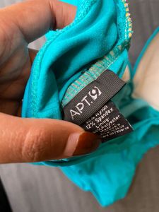 Teal Halter Neck Ruched Tankini Swimsuit