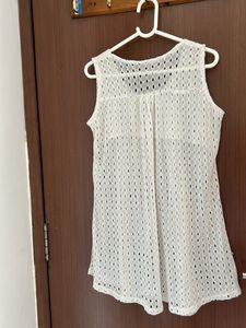 Very Pretty Summery White One Pice Cum Top 2 In 1