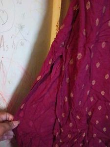 Maroon Kurta Set with Printed Pants