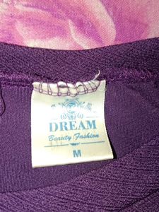 Purple Long Sleeve Cropped Top