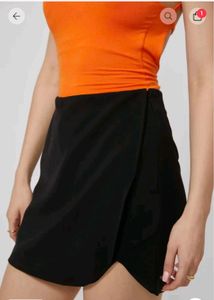 Newme Solid Layered Wrap Skorts