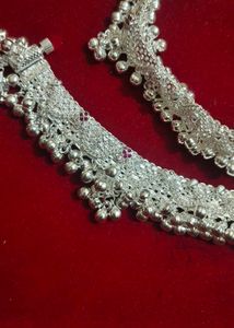 pure silver jodha anklets