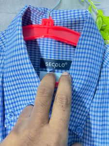 Classic Blue Gingham Short Sleeve Shirt