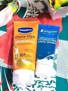 Vaseline sunscreen & Pilgrim face wash Skincare Du