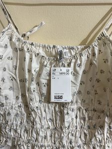 White Floral Print Mini Dress