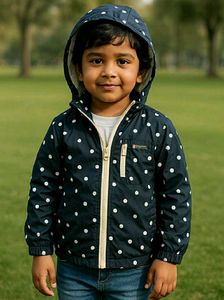 Polka Dot Windbreaker Jacket – Size 100