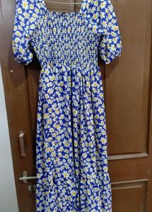 Daisy Print Smocked Dress