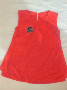 Girls age 2-4 Yrs Bright Red Sleeveless Top
