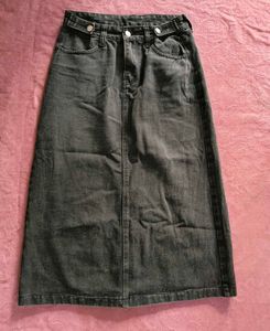 Dark Wash Denim Maxi Skirt