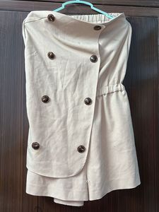 Beige Off Shoulder Dress