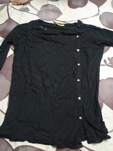 Stylish Black Button-Up Top
