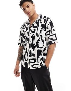 Men's Abstract Print Short Sleeve Shirt